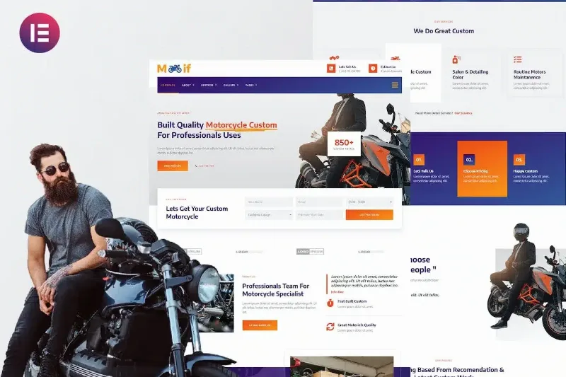 Modif – Custom Motorcycle Elementor Template Kit