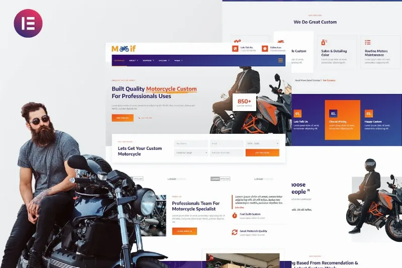 Modif – Custom Motorcycle Elementor Template