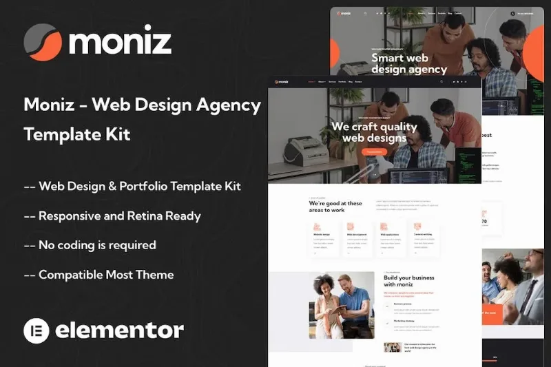 Moniz – Web Design Agency Elementor Template