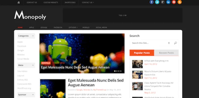 Monopoly – Sleek & Dual-Sidebar WordPress Theme