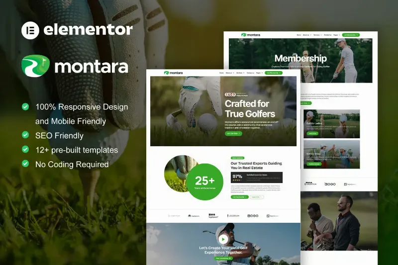 Montara - Golf Club & Academy Elementor Pro Template Kit