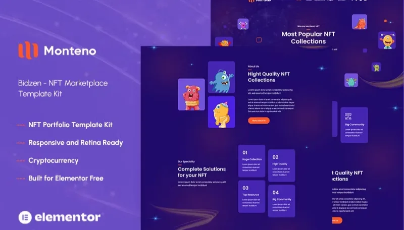 Monteno – NFT Portfolio Elementor Template