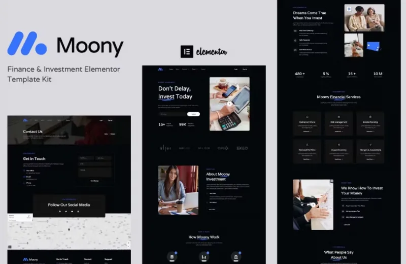 Moony – Finance & Investment Elementor Template