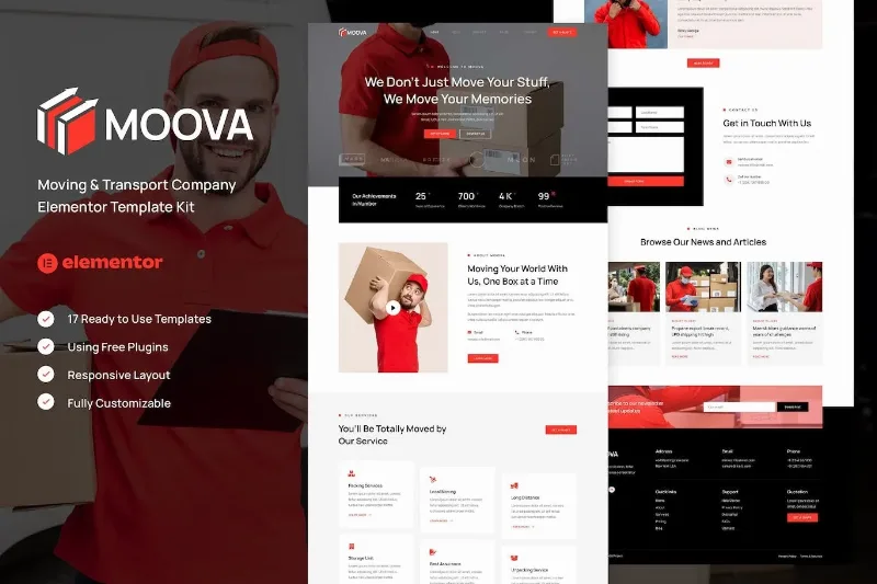Moova – Moving & Transport Company Elementor Template