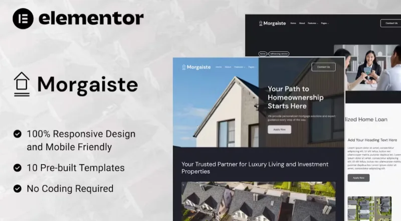 Morgaiste – Real Estate Mortgage Solutions Elementor Template