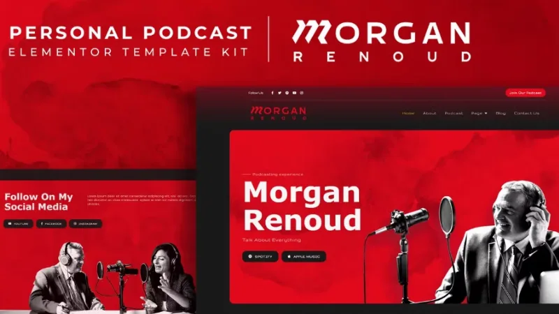 Morgan Renoud – Personal Podcast Elementor Template