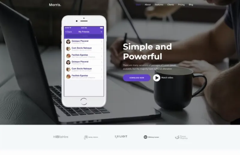 Morris – WordPress App & Product Landing Page