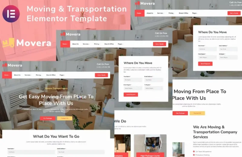 Movera – Moving Company Elementor Template