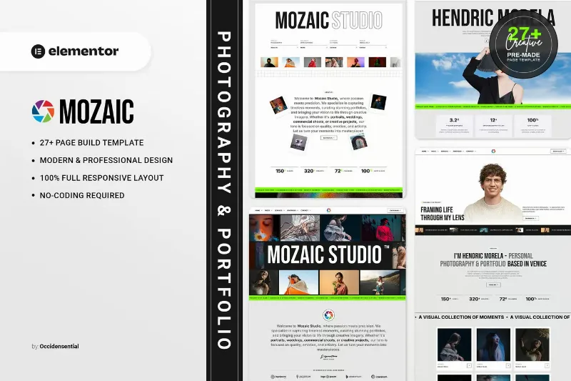 Mozaic - Photography & Portfolio Elementor Template Kit