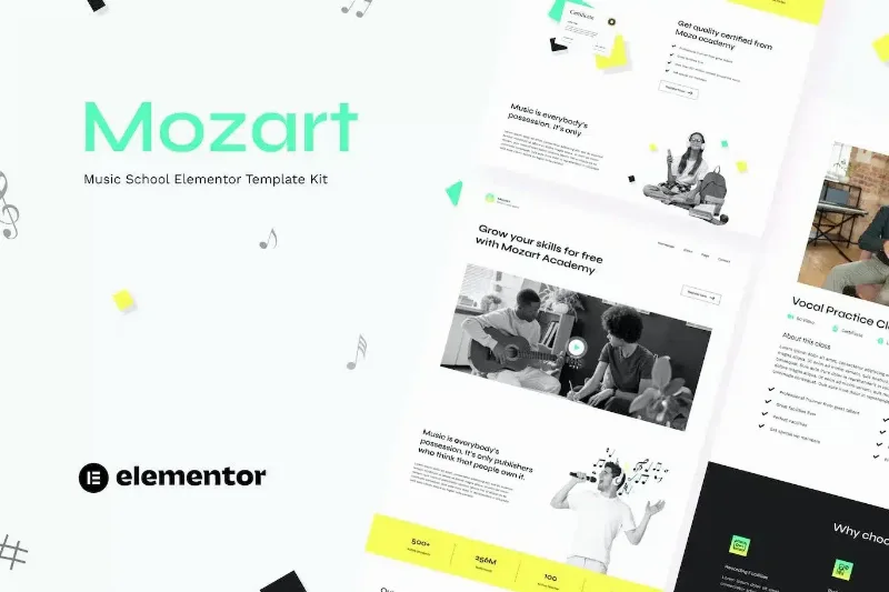 Mozart – Music School Elementor Template Kit