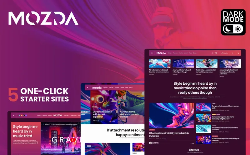Mozda – Micro Magazine & Blog Theme with Dark Mode