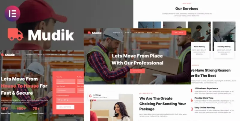 Mudik – Moving & Transportation Services Elementor Template