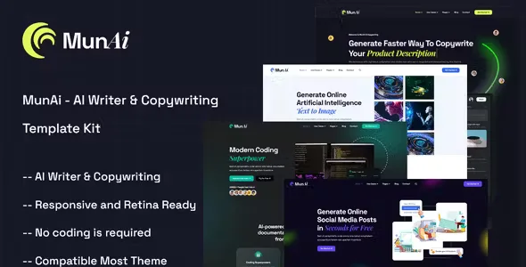 MunAi AI Writer Elementor Template Kit