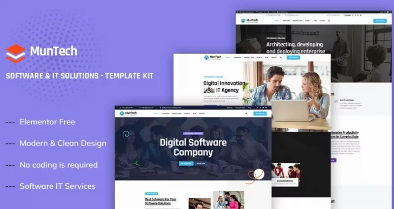 Muntech – Software & IT Solutions Elementor Template