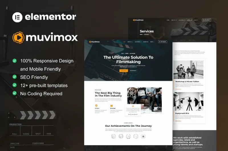 Muvimox – Film Maker & Movie Studio Elementor Template