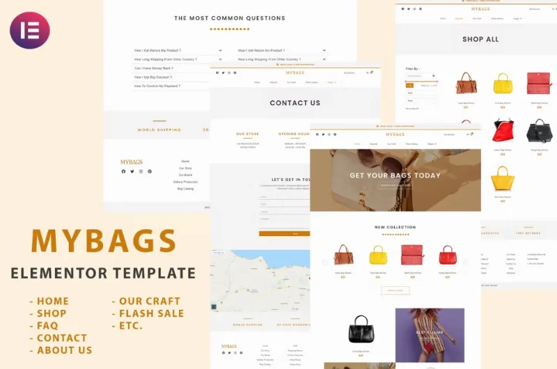 Mybags – Modern Commerce Elementor Template