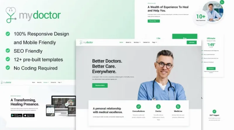 MyDoctor – Doctor On Demand Elementor Template