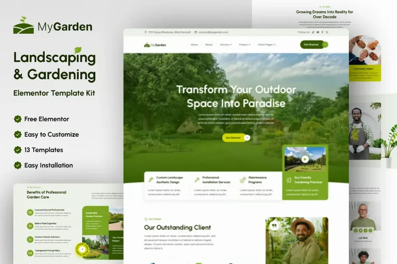 MyGarden - Landscaping & Gardening Elementor Template Kit