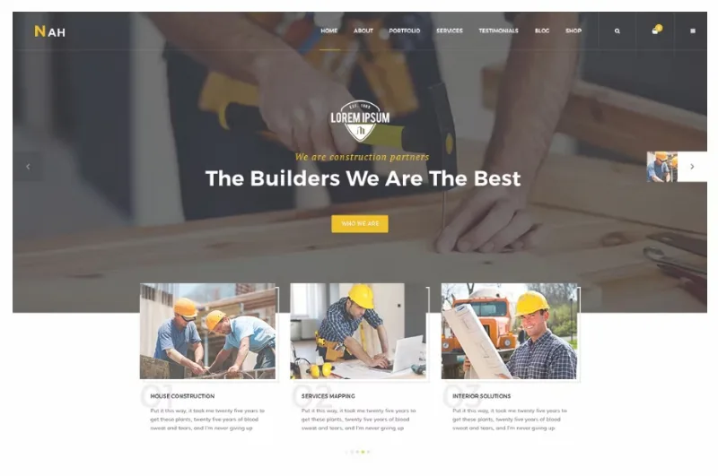 Nah Construction, Building Business WordPress