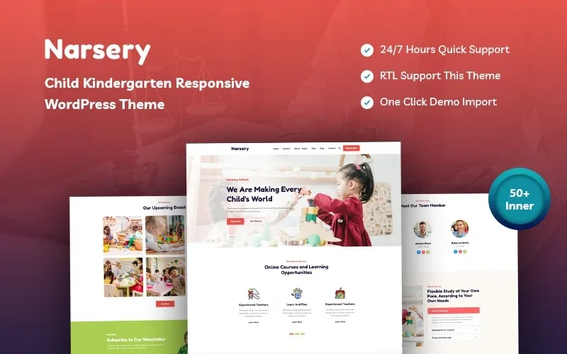 Narsery – Child Kindergarten Responsive WordPress Theme