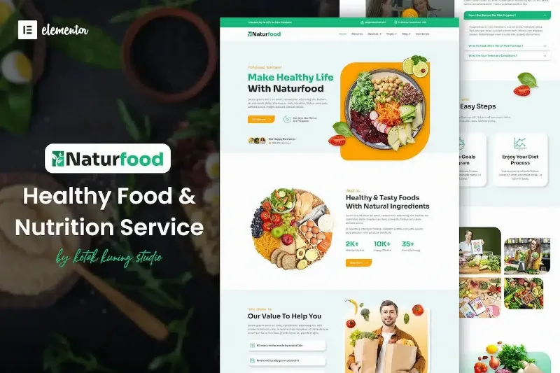 Naturfood – Healthy Food & Nutrition Specialist Elementor Template Kit