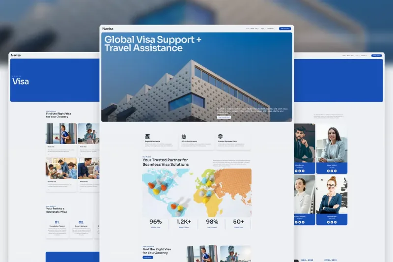 Navisa - Clean Modern Visa Agency Elementor Template Kit
