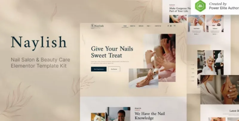 Naylish – Nail Salon & Beauty Care Elementor Template