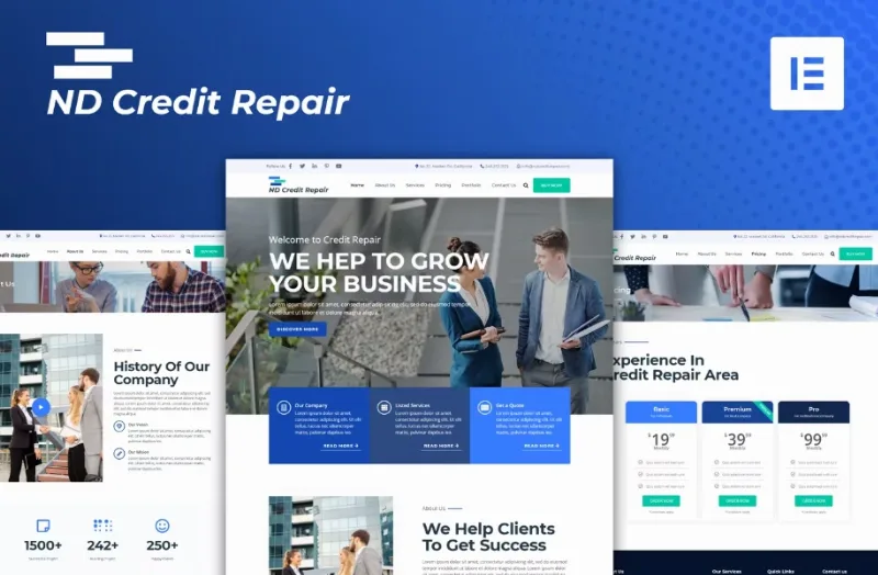 ND Credit Repair – Finance Company Elementor Template