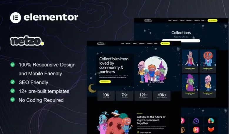 Netzo – NFT Portfolio Elementor Template