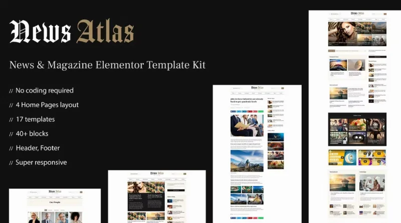 NewsAtlas – News & Magazine Elementor Template