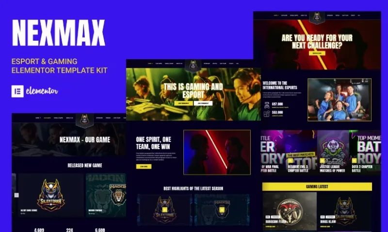 Nexmax – Esports & Gaming Elementor Template