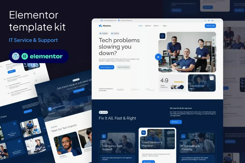Nexolve - IT Service & Support Elementor Template Kit