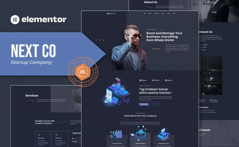Next Co – Startup Company Elementor Template