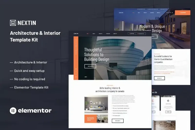 Nextin – Architecture & Interior Elementor Template Kit