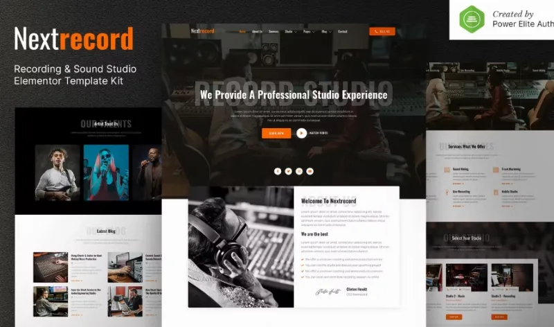 Nextrecord – Recording & Sound Studio Elementor Template
