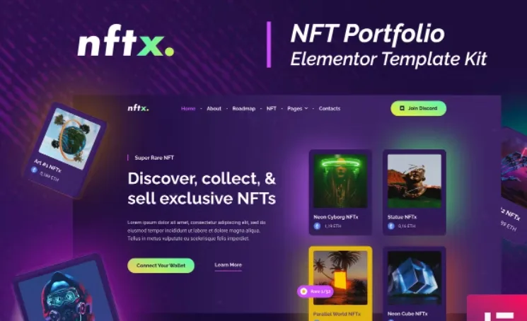 NFTx – NFT Portfolio Elementor Template