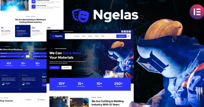Ngelas – Welding & Cutting Services Elementor Template