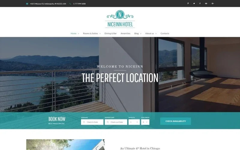 NiceInn – Small Hotel Responsive WordPress Theme