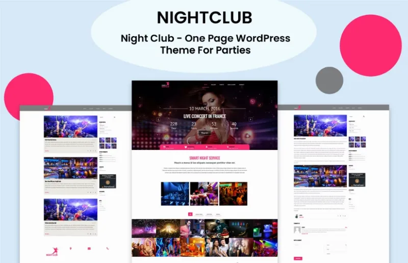 Night Club – One Page WordPress Theme For Parties