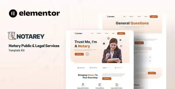 Notarey Notary Elementor Template Kit