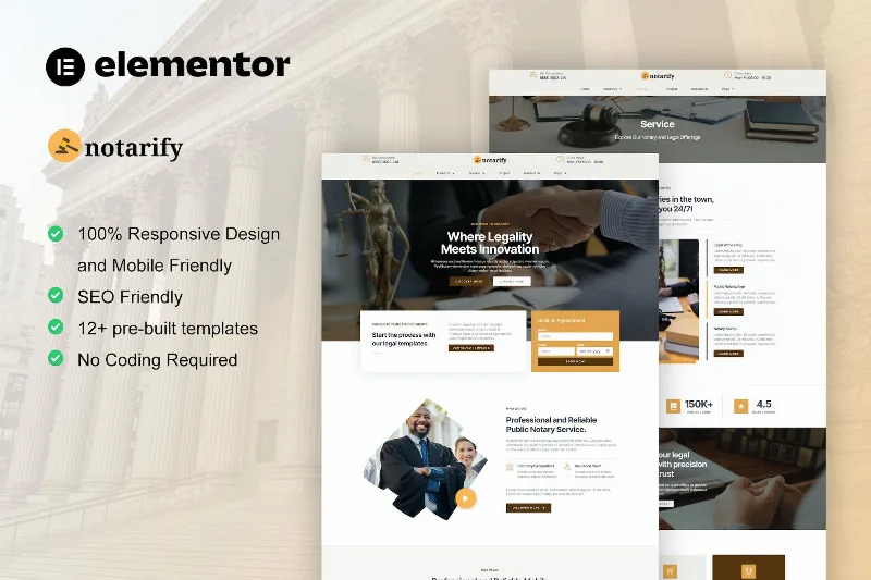 Notarify – Notary Public & Legal Services Elementor Template