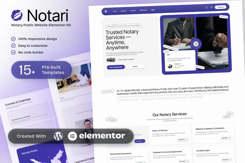 Notario - Notary Public Legal Service Elementor Template Kit