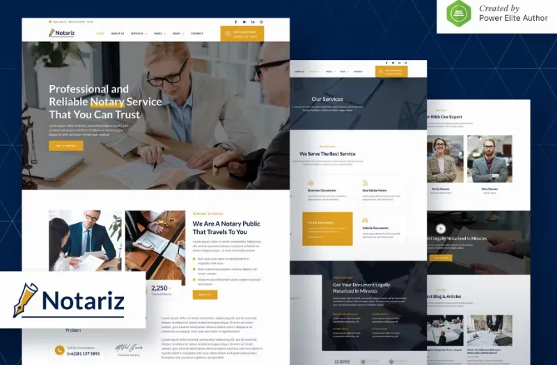 Notariz – Notary Public & Legal Services Elementor Template