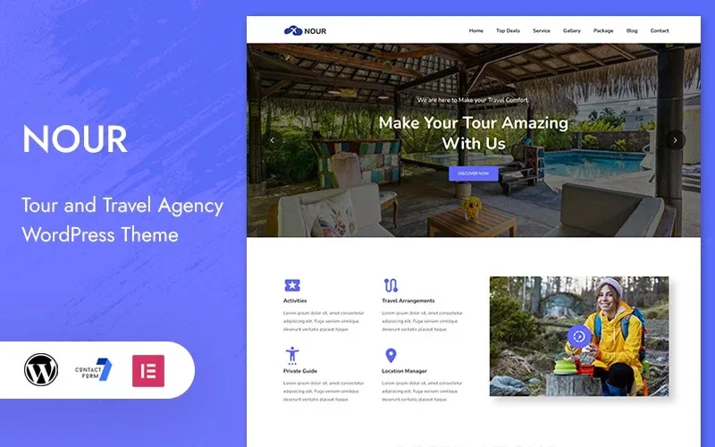Nour – Tour and Travel Digital Agency WordPress Theme