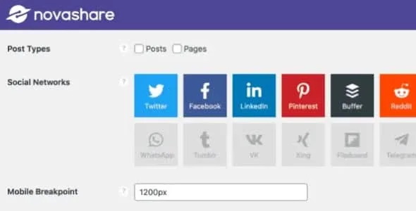 Novashare WP Social Sharing