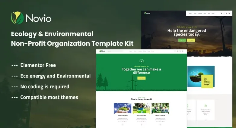 Novio – Ecology & Environmental Non-Profit Organization Template