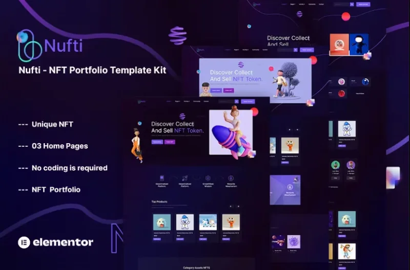 Nufti – NFT Collections Elementor Template