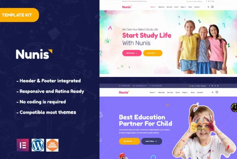 Nunis – Kindergarten Elementor Template