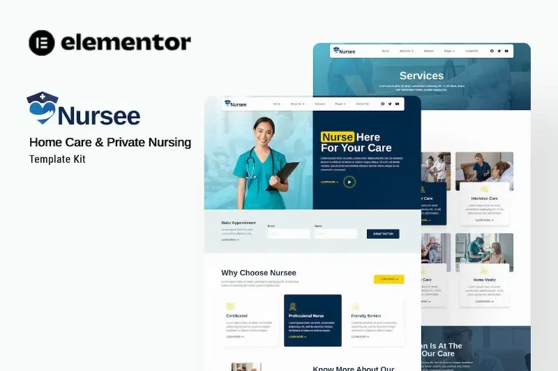 Nursee – Homecare & Private Nursing Elementor Template Kit