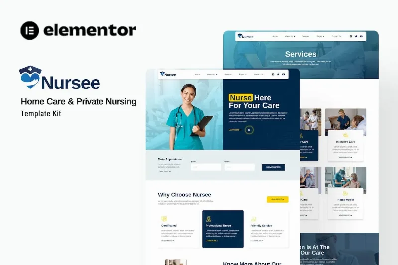 Nursee – Homecare & Private Nursing Elementor Template